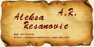 Aleksa Resanović vizit kartica